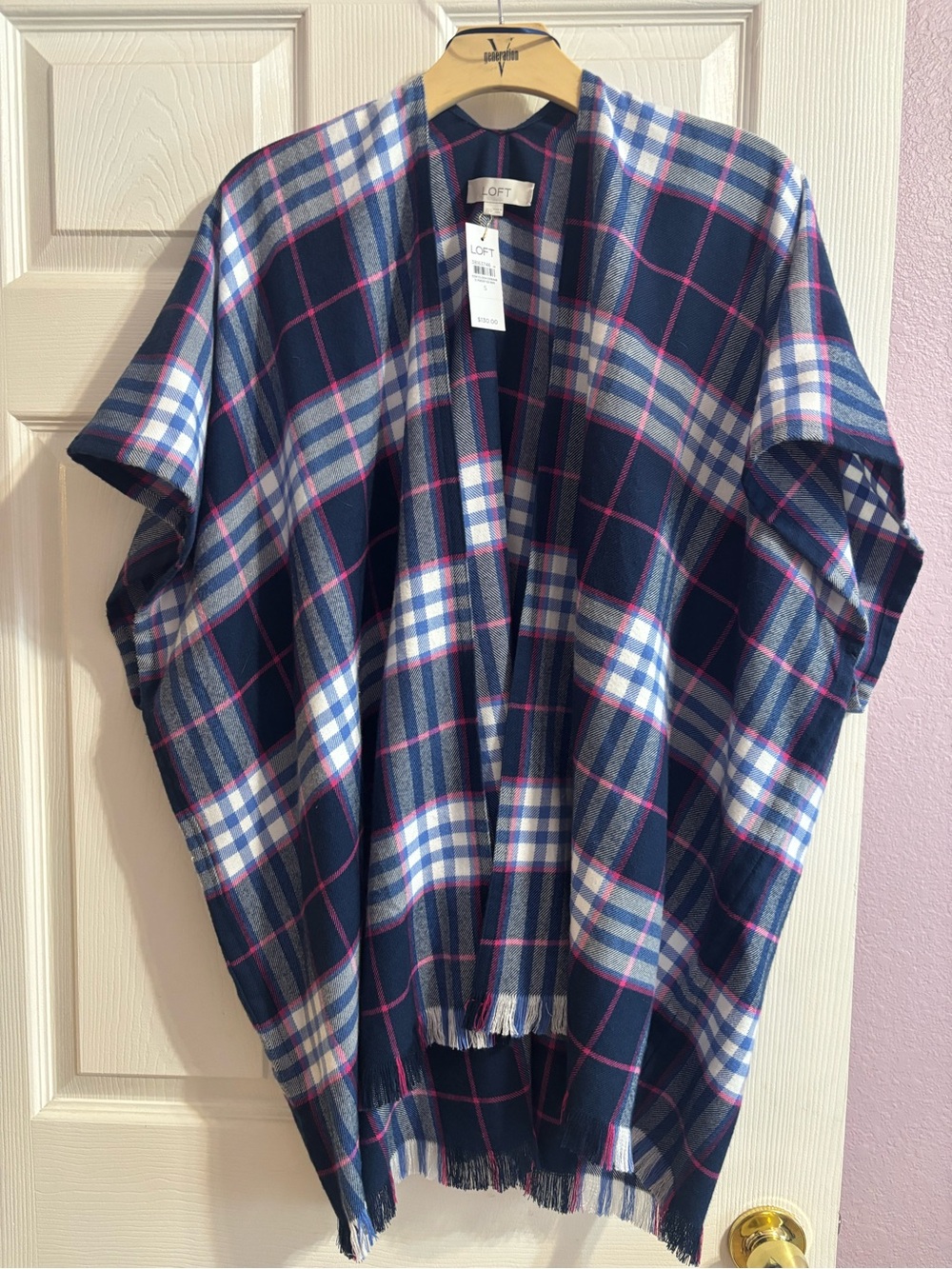 NEW! Loft Plaid Wrap/Poncho